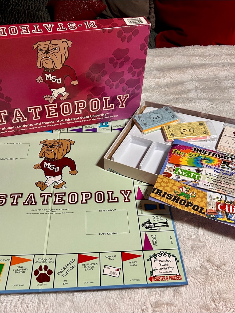 Stateopoly Mississippi State University Board Game Complete